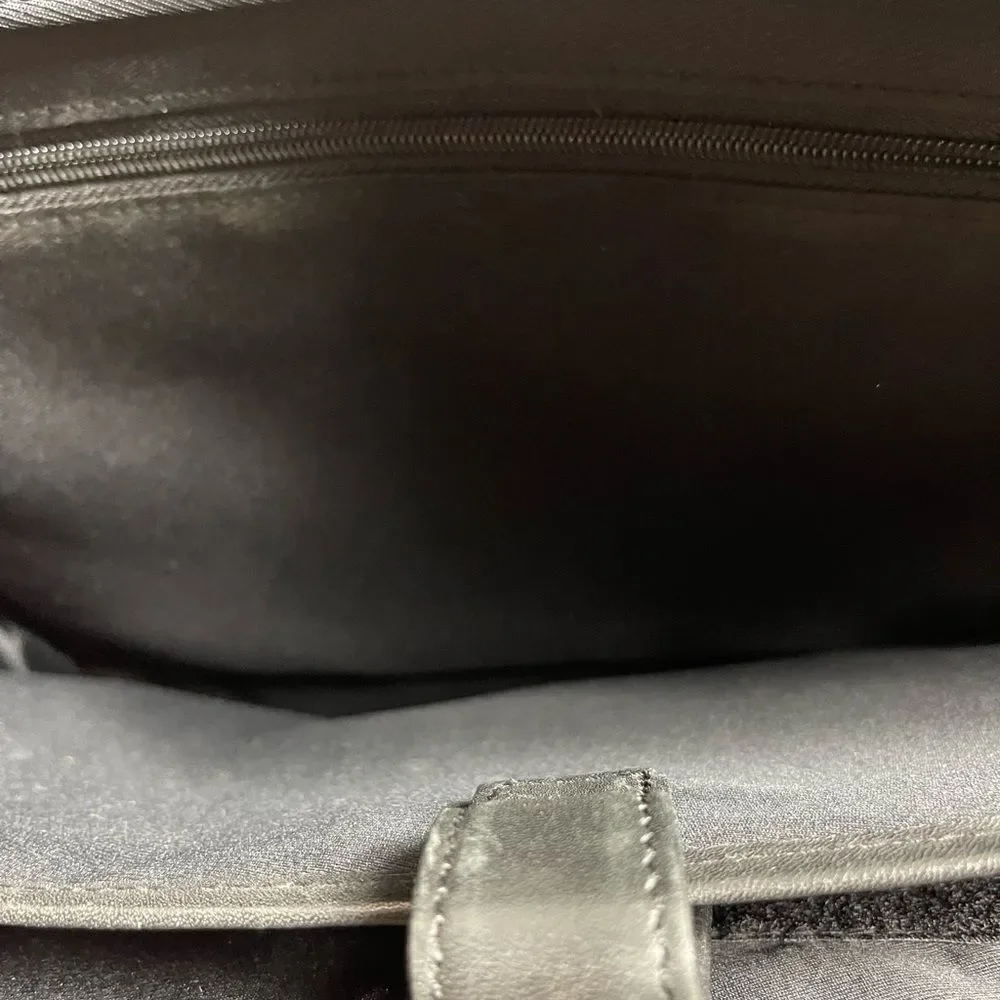 Bellino Black Soft Leather Business office Bag Adjustable Strap